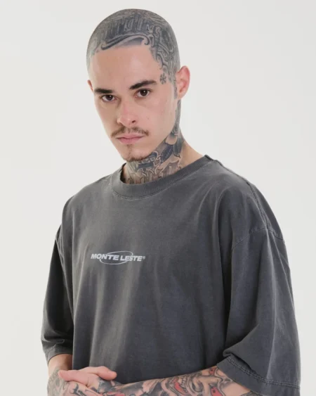 Camiseta Oversized Estampada Infinite - Cinza Estonado