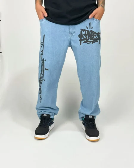 Calça Reta Street - Azul Stone